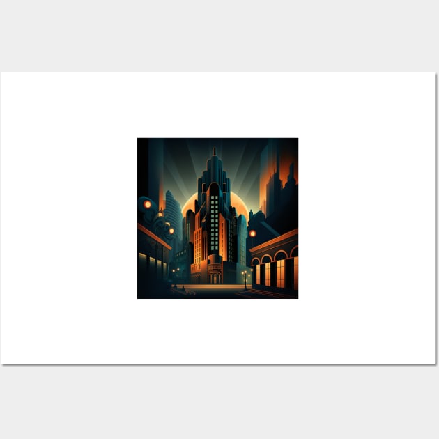 Art Deco Style Cityscape Wall Art by TheArtfulAI